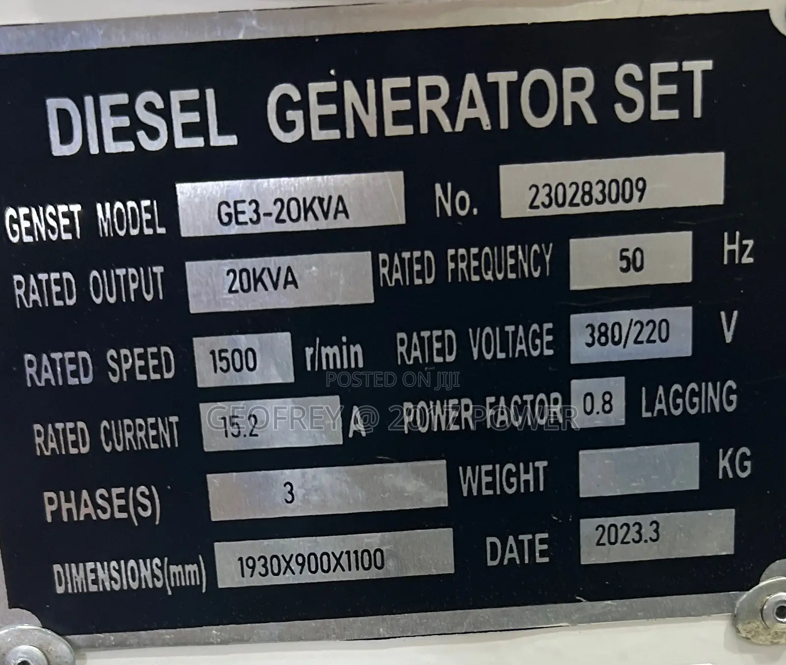 20kva Diesel Generator Smax Water Cooled Engine