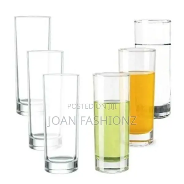 6 Pieces of Long Plain Juice/Water Glasses