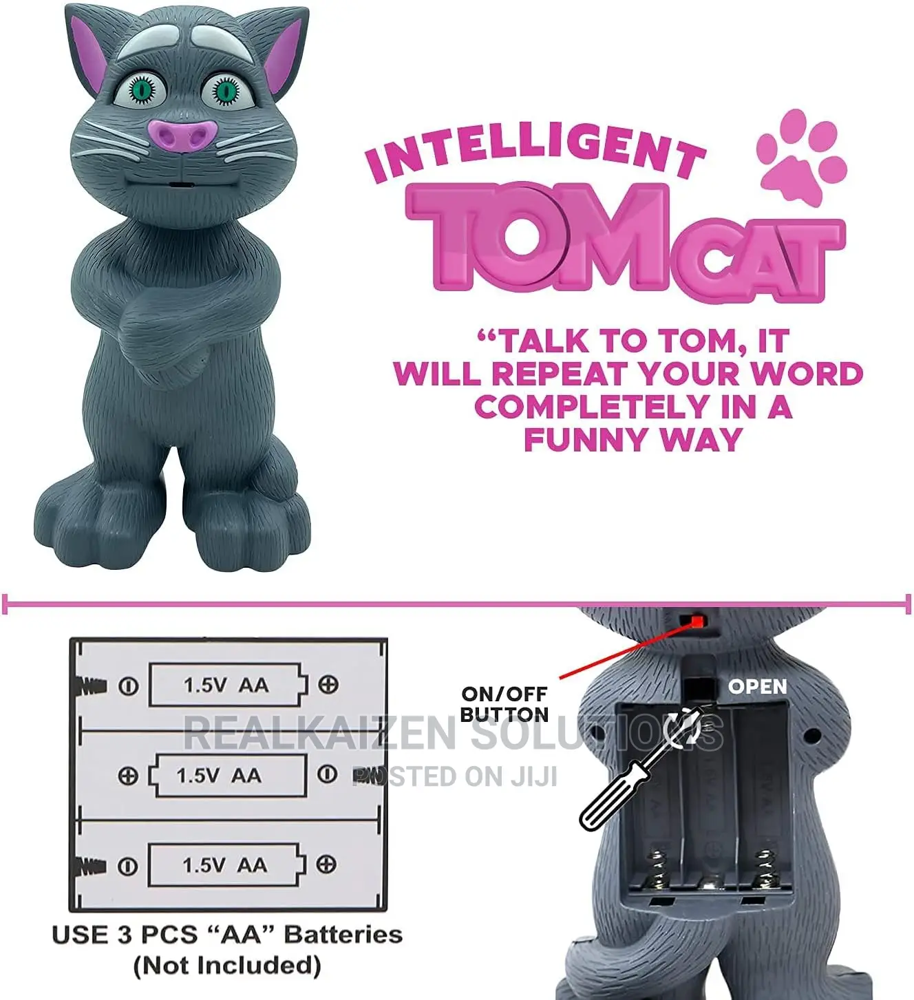 Kids Toy Intelligent Talking Tom Cat Recording Story Songs