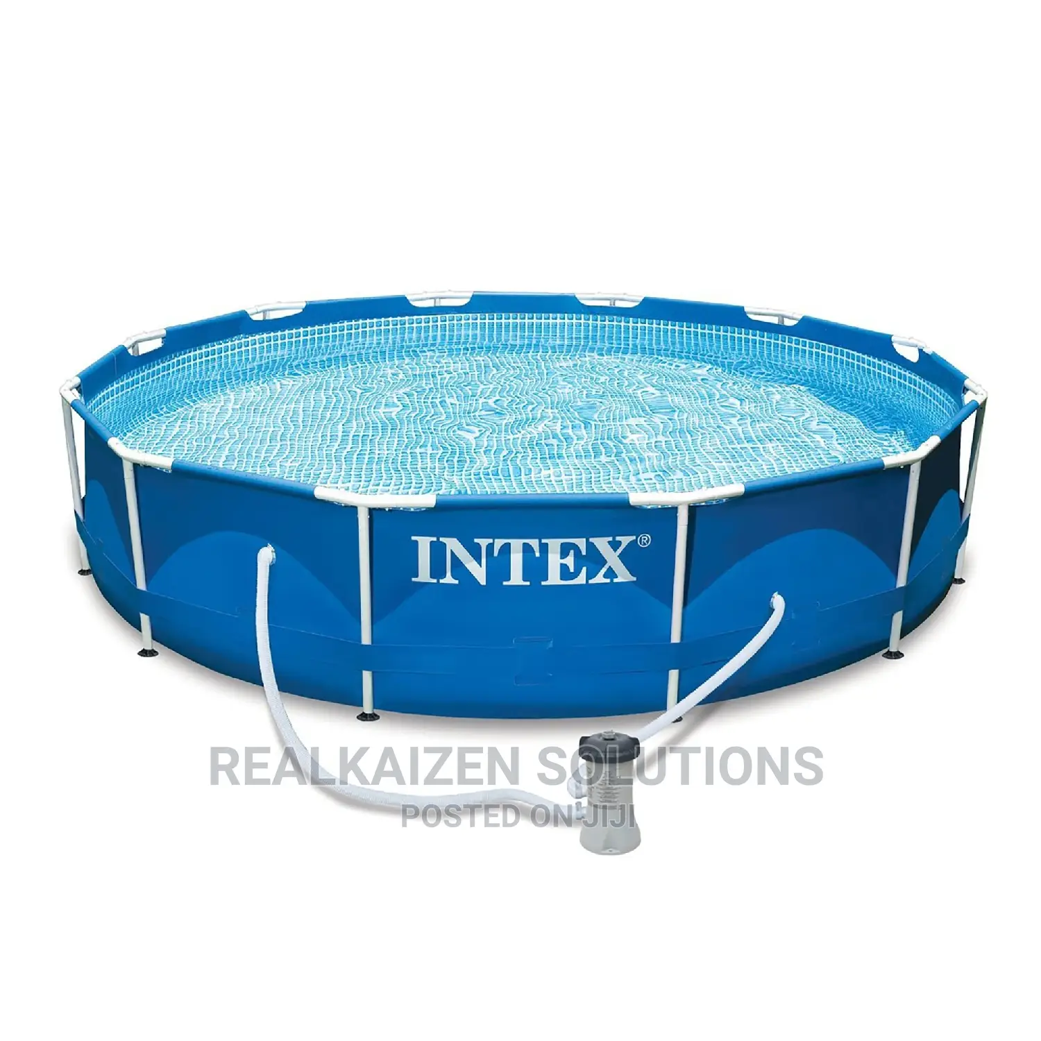 INTEX Round Metal Frame Pool Set With Filter Pump 3.7m