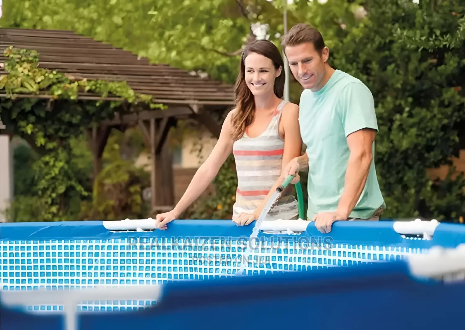 INTEX Round Metal Frame Pool Set With Filter Pump 3.7m
