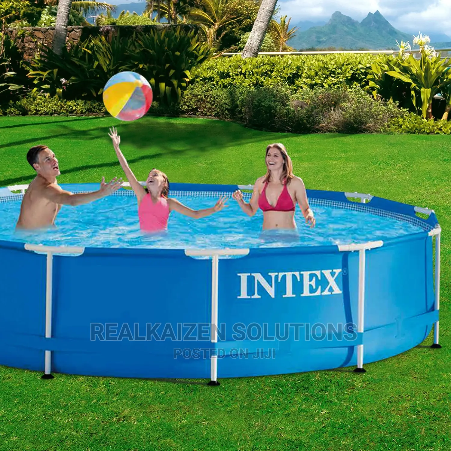 INTEX Round Metal Frame Pool Set With Filter Pump 3.7m