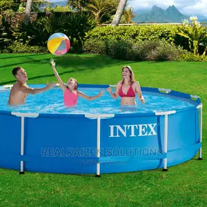 INTEX Round Metal Frame Pool Set With Filter Pump 3.7m
