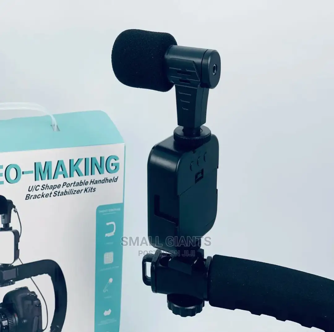 AY49U Handheld Camera Stabilizer With Microphone and Light
