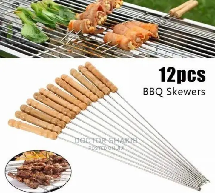 Wooden Handle Roasting BBQ Skewers