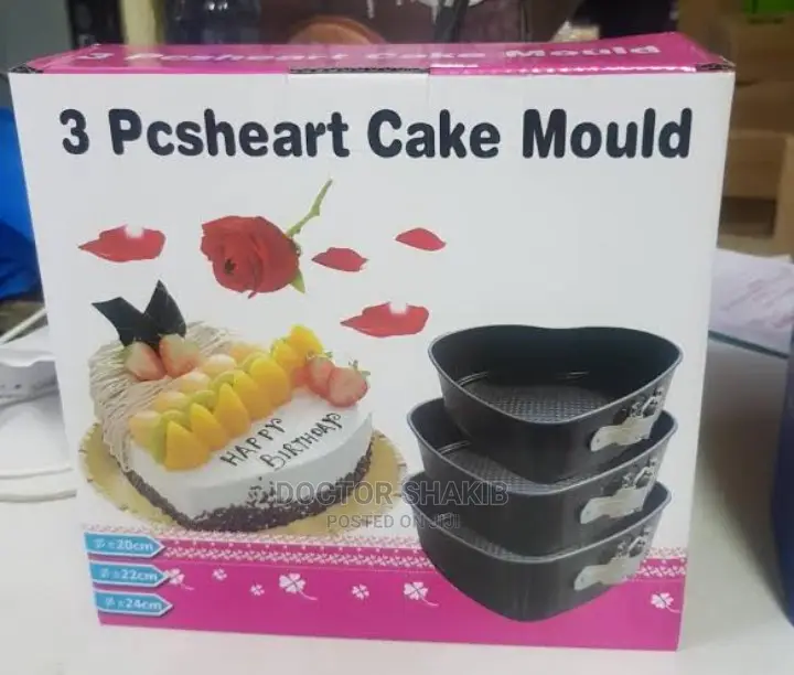 3pcs Heart Shape Baking Pan Molds