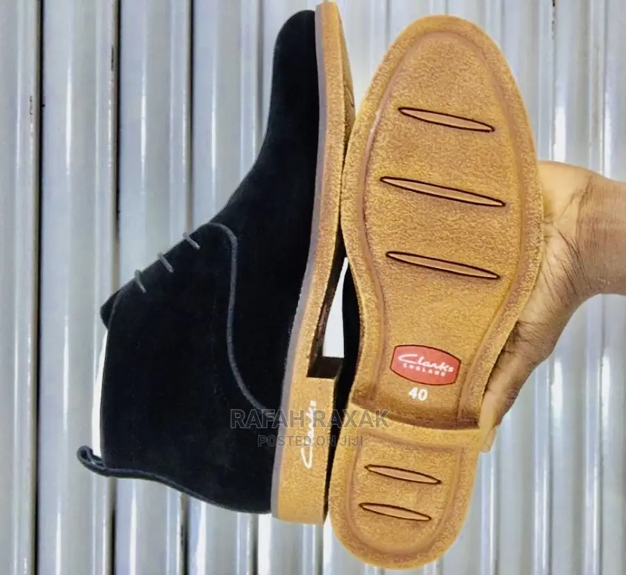 Original Black Suede Clarks Lace Up Ankle Boots