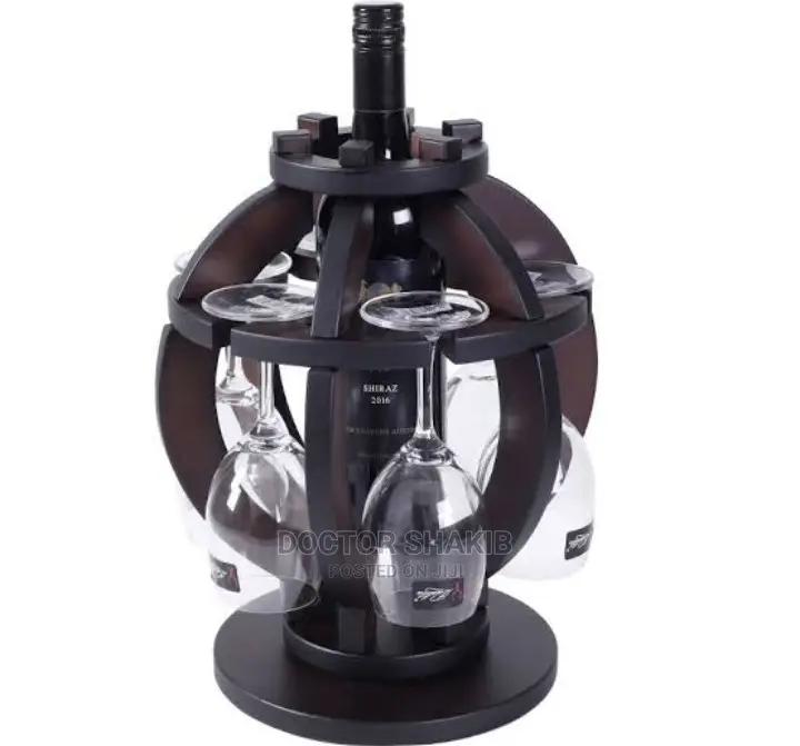 Solid Wood Luxury Wine Rack and Glass Holder