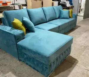 Photo - 3,3 Sofa Set in Blue Color