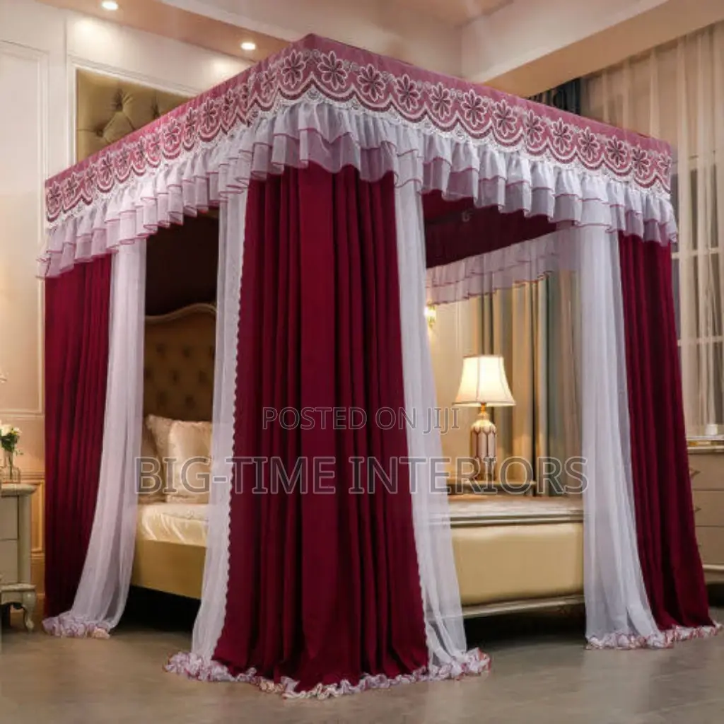 Maroon 4 Stand Rail Mosquito Net With Curtains