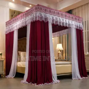 Maroon 4 Stand Rail Mosquito Net With Curtains