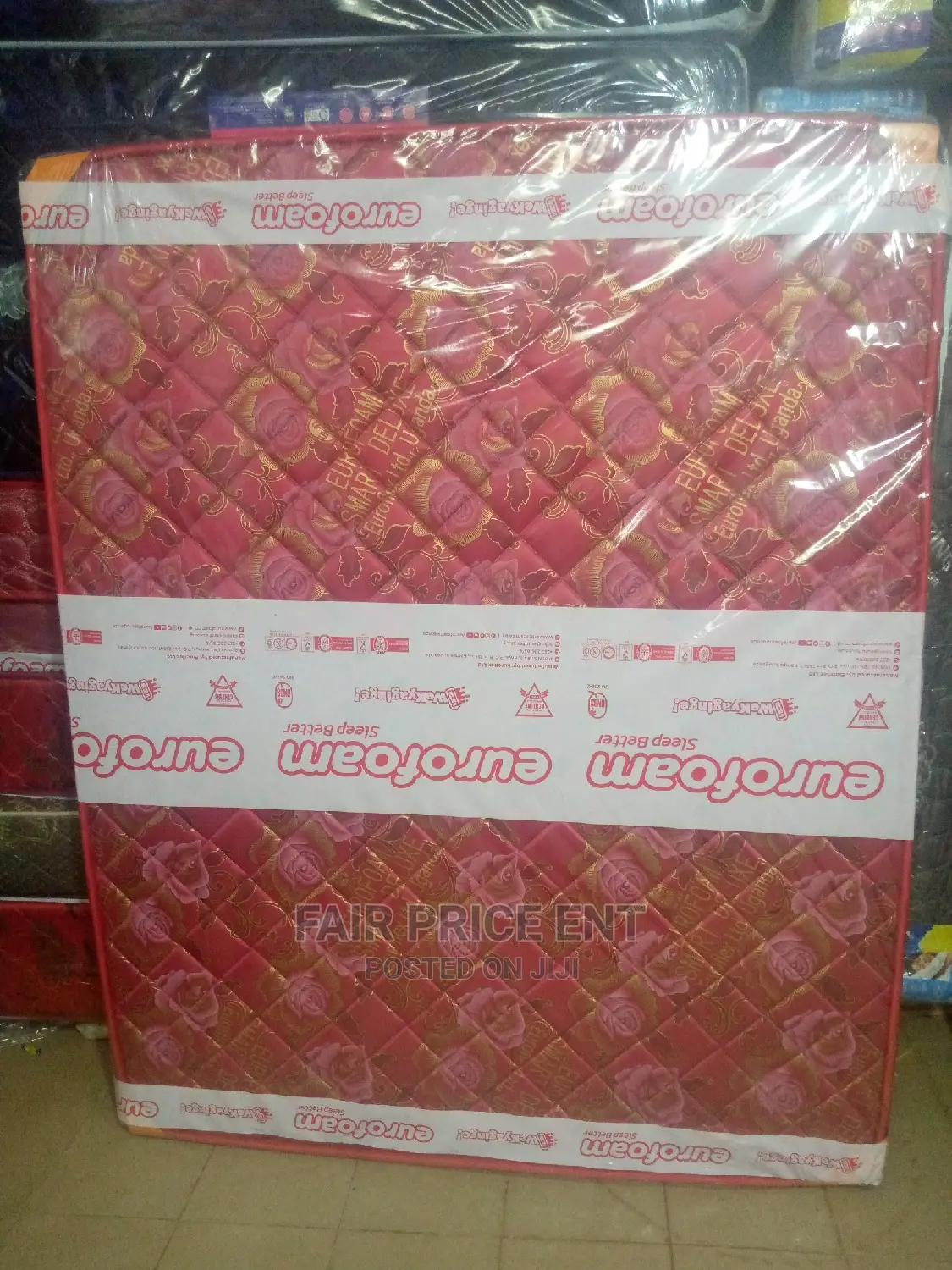 Eurofoam Quilted Density Mattress.5x6 in 8 Inches.( Red)