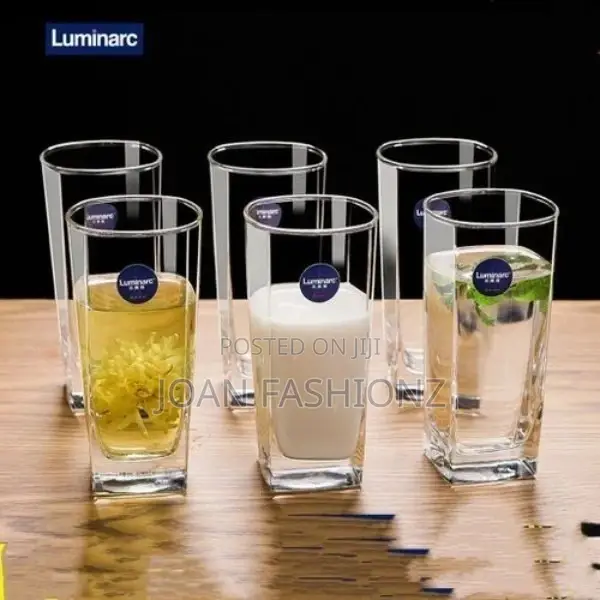 Luminarc 6 Pc Glasses Cups,Juice,Beer Wine,Water Glasses