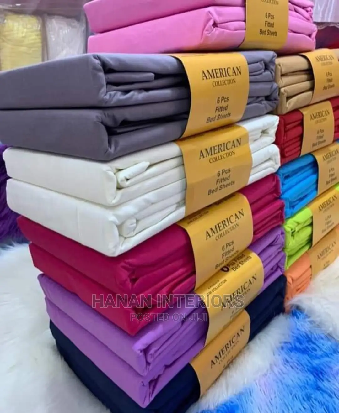 Fitted Plain American Bedsheets-6pcs