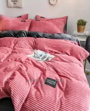 Photo - Coral Velvet Duvet Set-Pink
