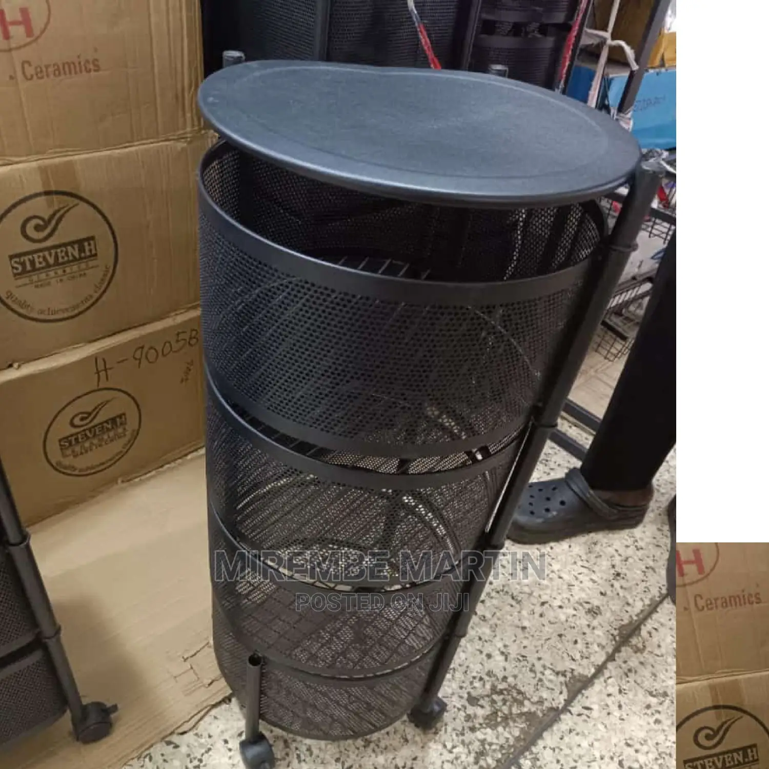 Black Vegetable Rotating Rack