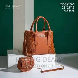 2 Pc Ladies Designer Formal Bags - Brown