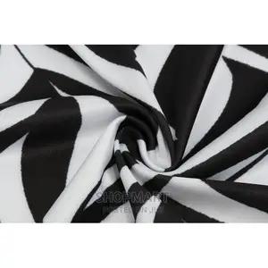 Animal Print O-Neck Long Women's Dress - White