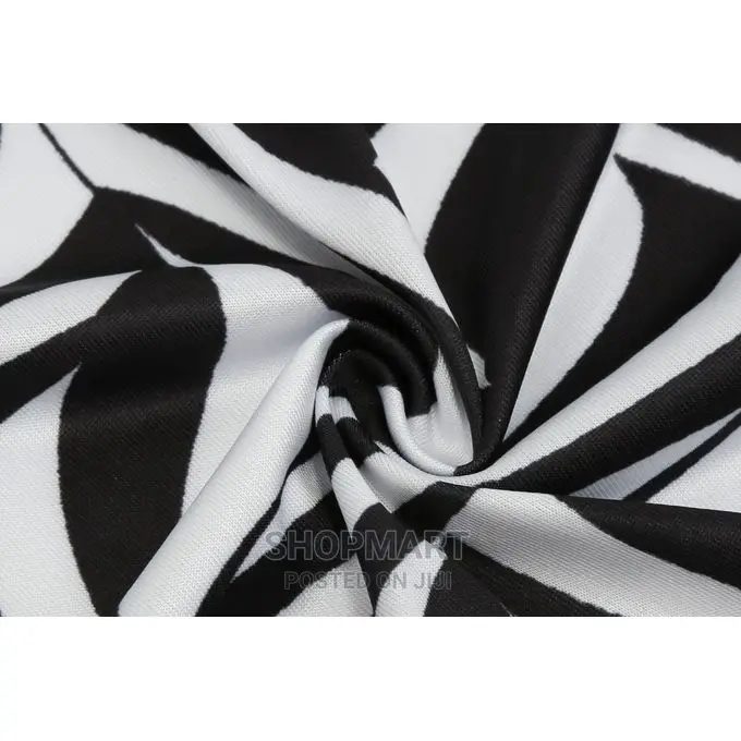 Animal Print O-Neck Long Women's Dress - White