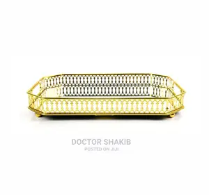 Golden Mirror Tray-Rectanglar