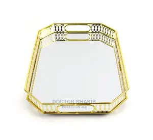 Golden Mirror Tray-Rectanglar
