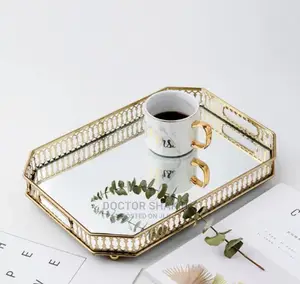 Golden Mirror Tray-Rectanglar