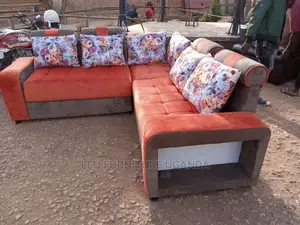 Photo - 2,2,1 Sofa Set Dark Grey and Red in Color
