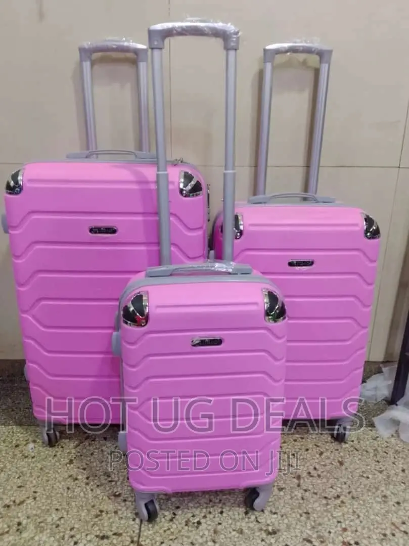 4-Wheeler Spinner Plastic Travel Suitcase Bag - Pink