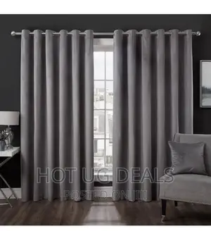 3pc Curtain Piece ( 2 By 1.5 ) Meters With Net - Grey