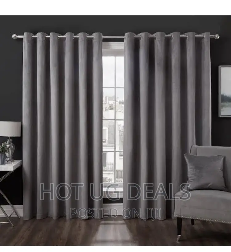 3pc Curtain Piece ( 2 By 1.5 ) Meters With Net - Grey