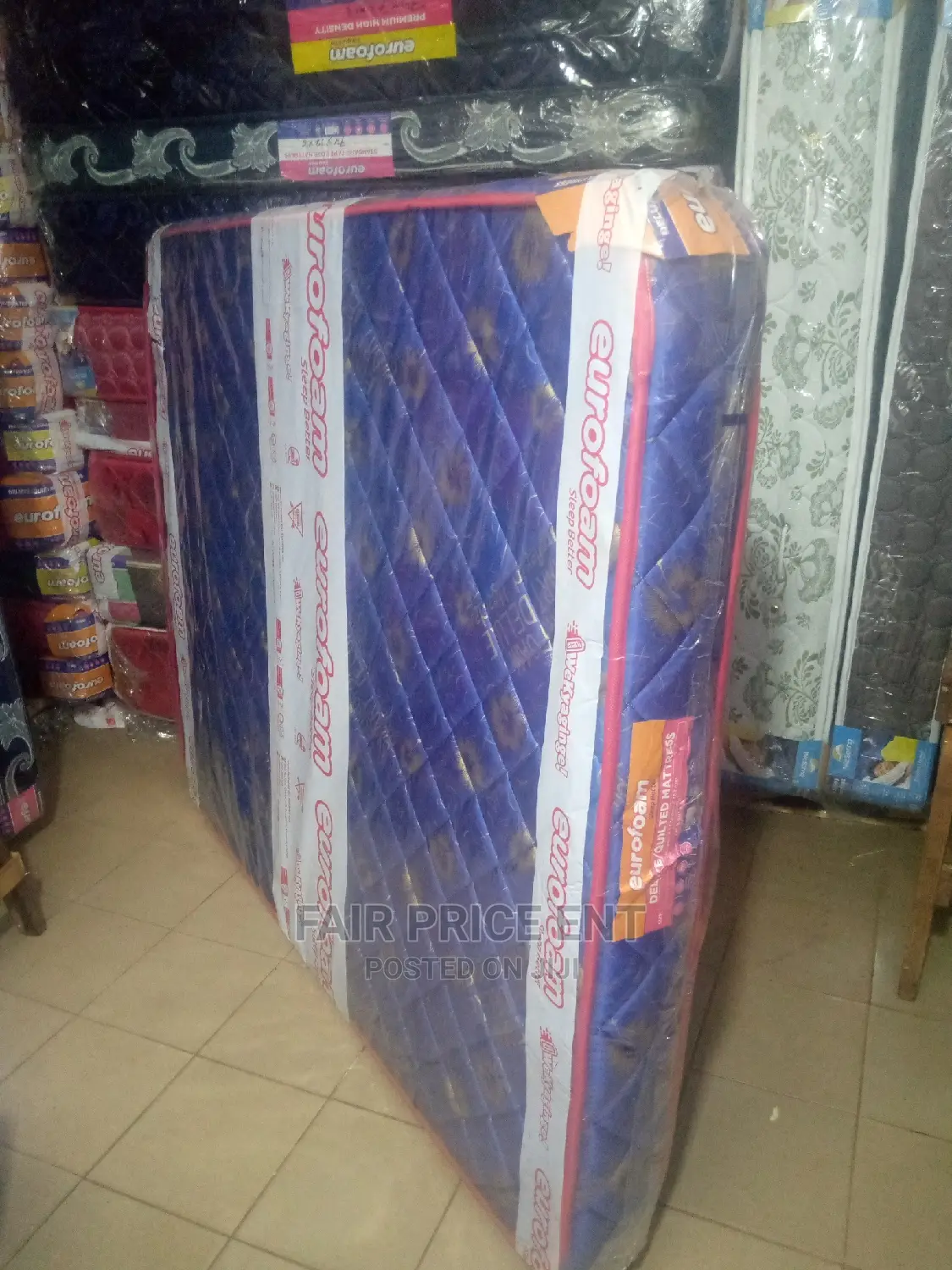 Eurofoam Quilted Density Mattress.5x6x6inches.( Blue)