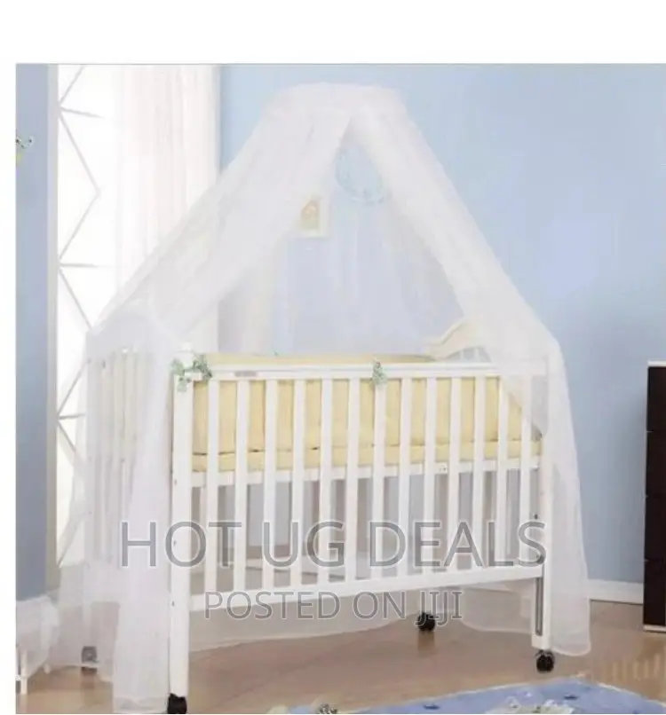 Baby Cot Mosquito Net With Stand - White