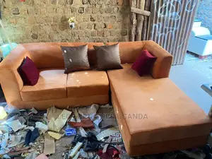 Photo - L Shaped Sofa Set in Brown Sofa