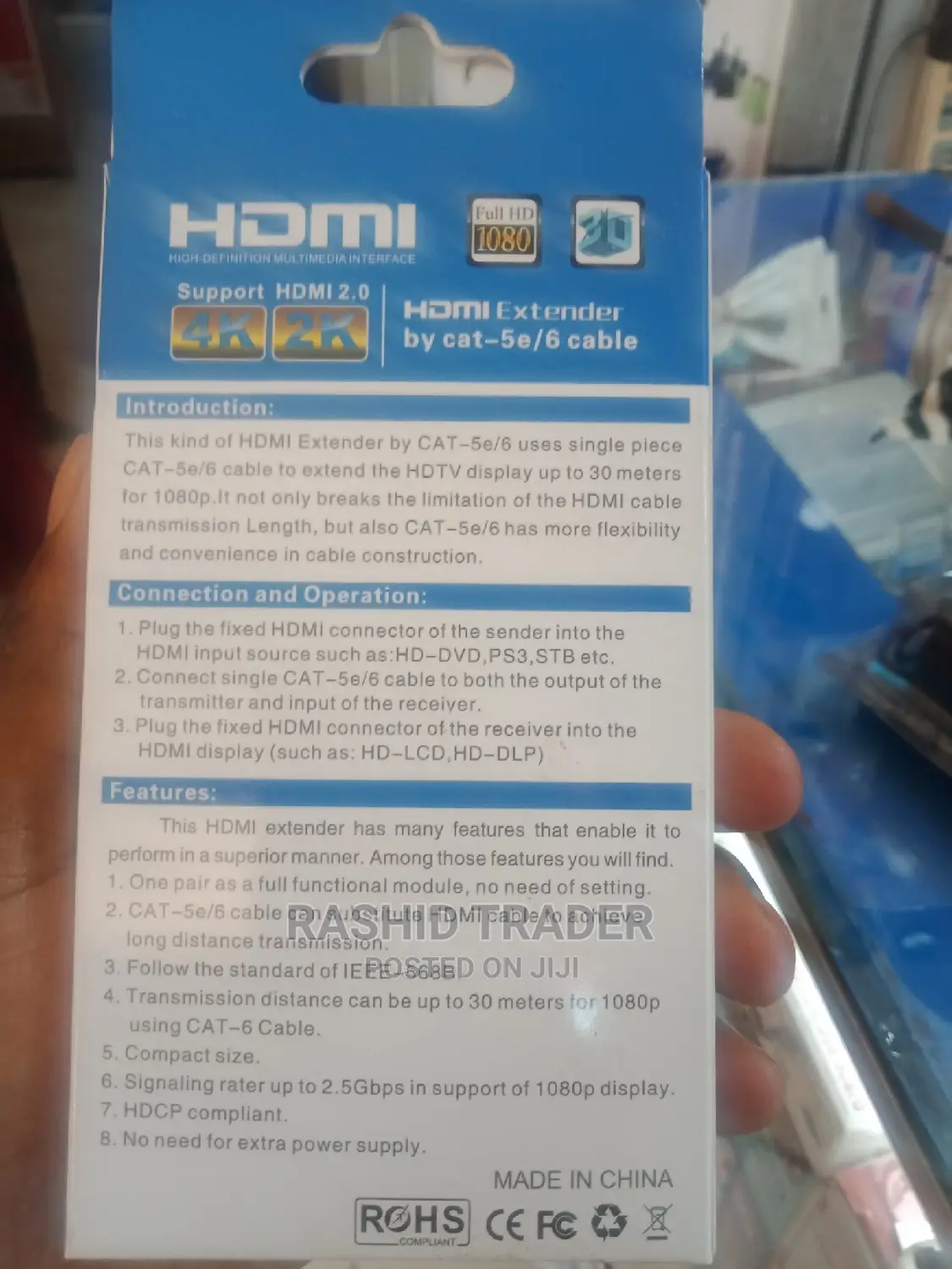 Hdmi Extender by Cat 5e/6 Cable