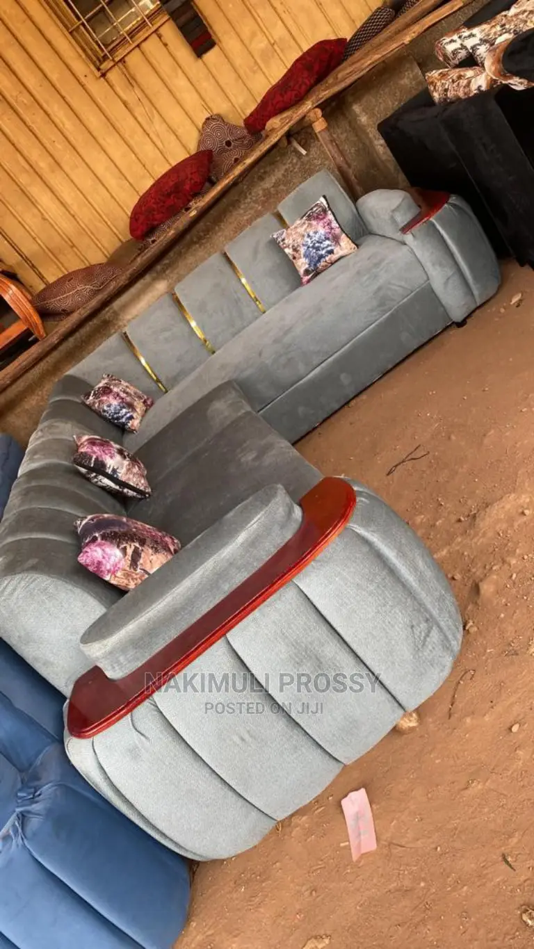 Gray 6 Seater L Sofa Set