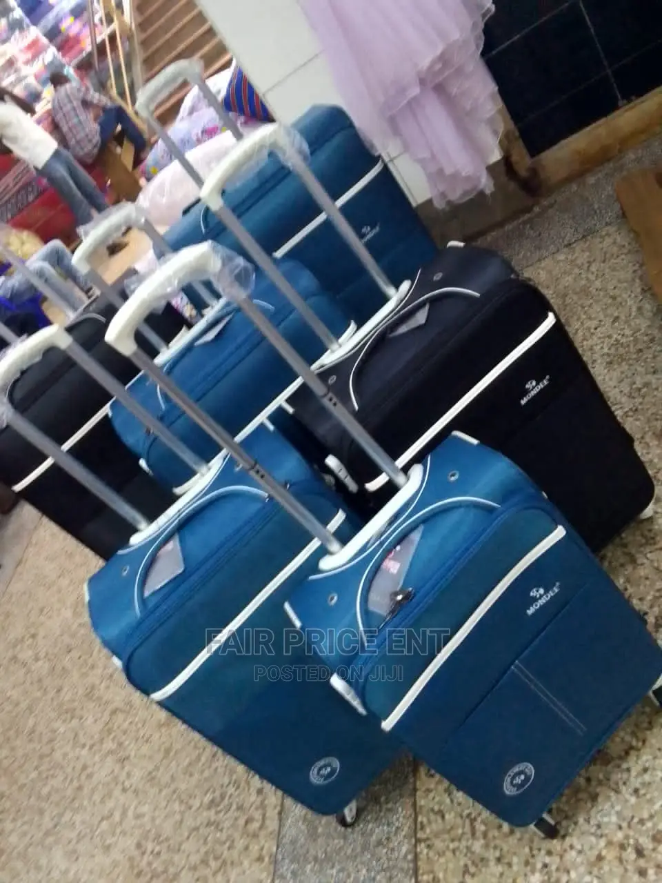 Origina Cloth Four Double Wheels Suitcase.Extralarge.( Blue)