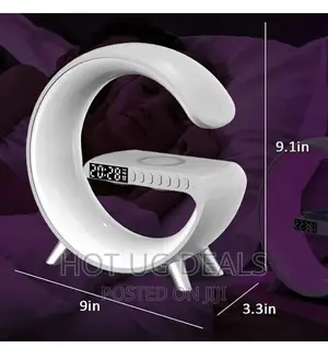 Wireless Bluetooth Speaker With Led, Clock, Charging Station