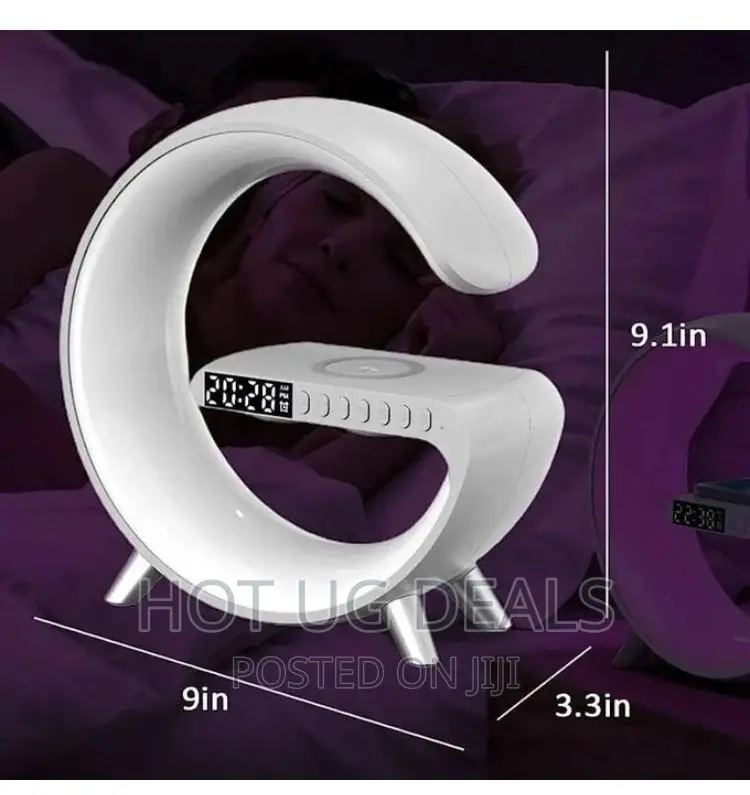 Wireless Bluetooth Speaker With Led, Clock, Charging Station