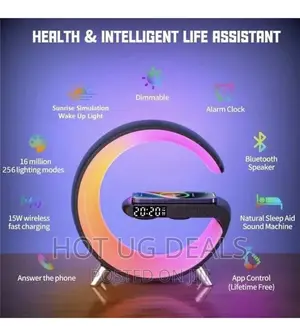 Wireless Bluetooth Speaker With Led, Clock, Charging Station