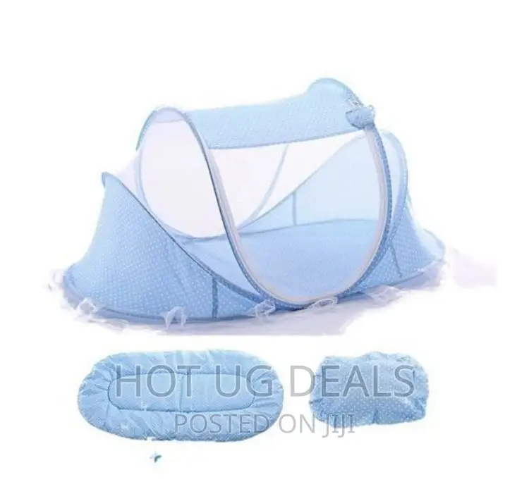 0- 3 Months Foldable Baby Mosquito Net With Bed-Blue
