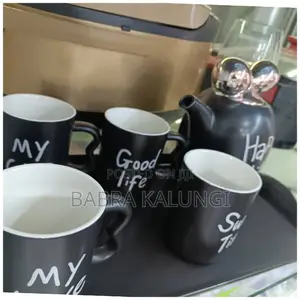 Pieces of Tea Coffee Cups, Teapot and Tray Set