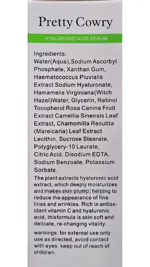 Pretty Cowry Hyaluronic Acid Facial Serum With Retinol.