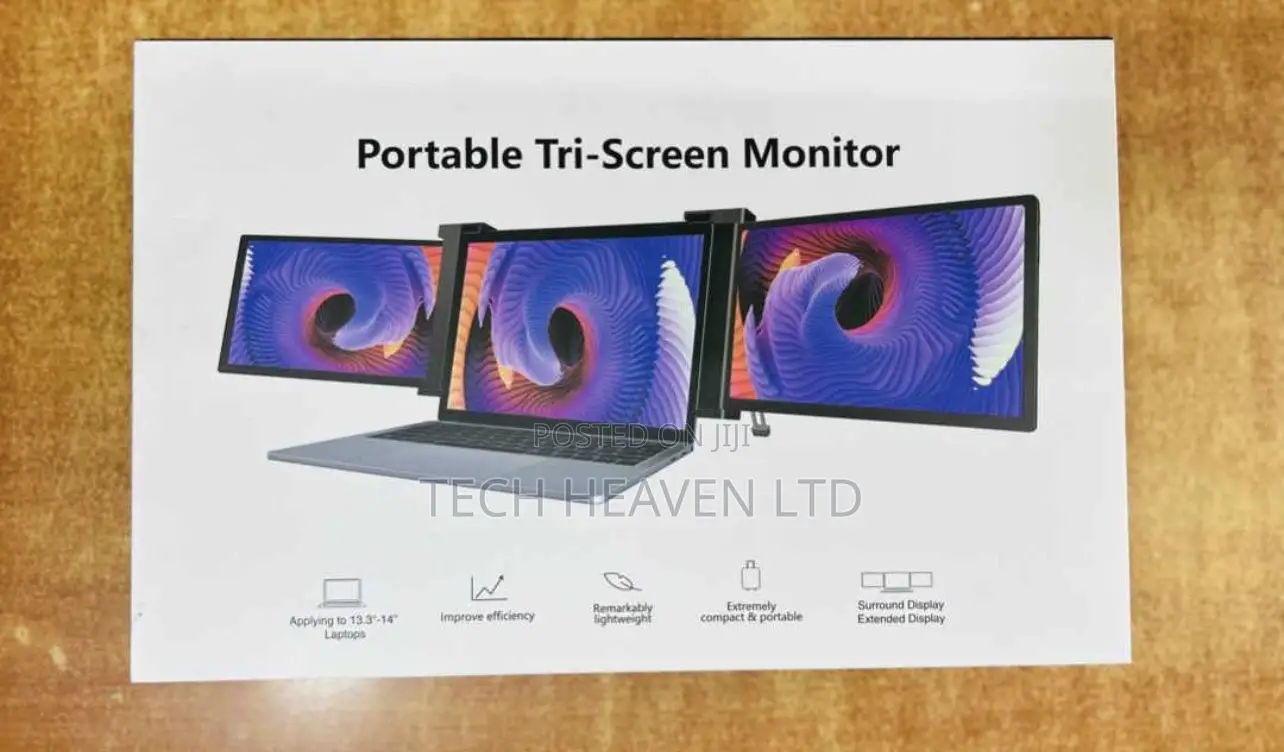 Portable Tri-Screen Monitor - Laptop Screen Extender