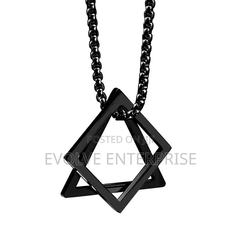Mens Jewellery Geometry Triangle Necklace for Men Hip Pop