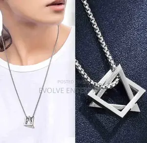 Mens Jewellery Geometry Triangle Necklace for Men Hip Pop