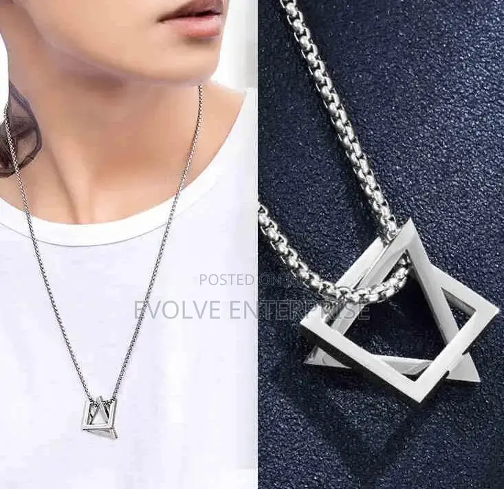 Mens Jewellery Geometry Triangle Necklace for Men Hip Pop