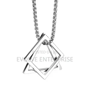 Mens Jewellery Geometry Triangle Necklace for Men Hip Pop