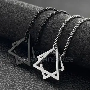Mens Jewellery Geometry Triangle Necklace for Men Hip Pop