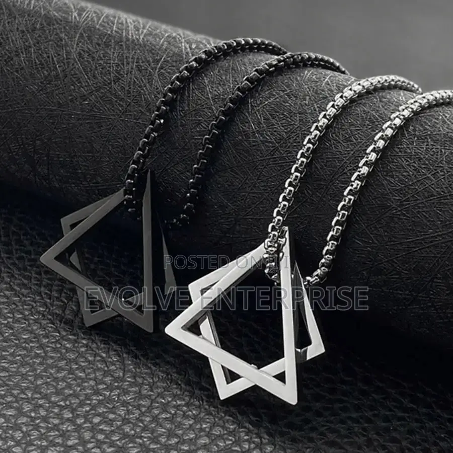 Mens Jewellery Geometry Triangle Necklace for Men Hip Pop