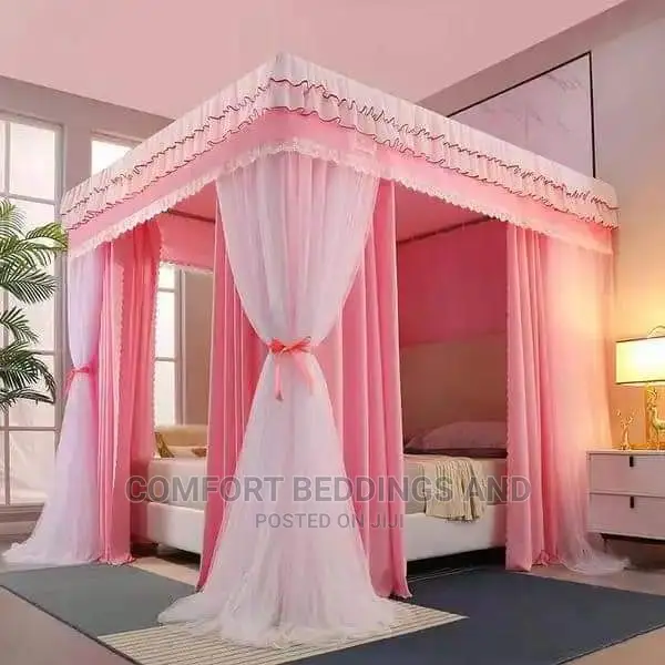 Six by Six Four Stand Mosquito Net Pink